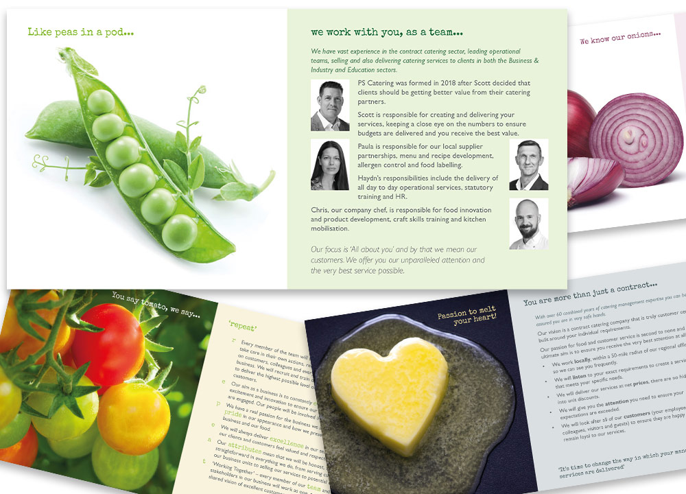 PS Catering - marketing collateral sample spreads